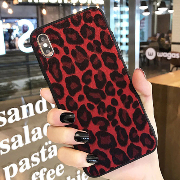 Red Leopard iPhone Case 8 Plus X XS XR Max - Picture 5 of 5